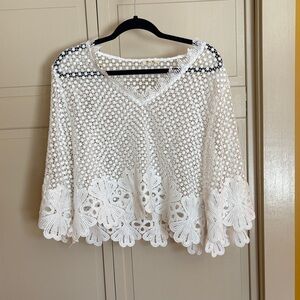 Miss Me Ivory Crochet Lace Top